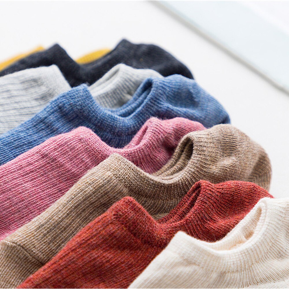 1 Pair Soft Women Socks Solid Color Shallow Mouth Breathable Comfortable Socks Women Cotton Non Slip Boat Cotton Socks