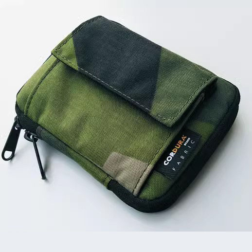 Kartenetui für Herren, Nylonstoff, Münzgeldbörse, Unisex, niedlicher Reißverschluss, kleine Geldbörse mit Ausweishalter, Stoff, schwarzer Kartenhalter: Armee Grün