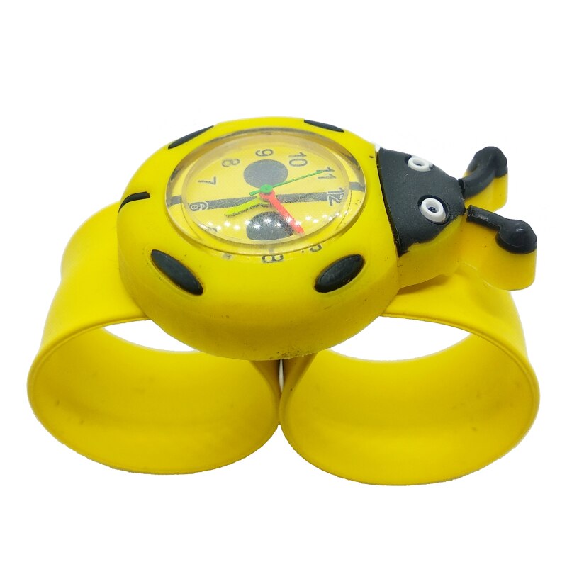 Good Cartoon Bee Ladybug Slap Watch Children Sports Quartz Wristwatch Baby Girl Students Clock Kids Watches Relogio