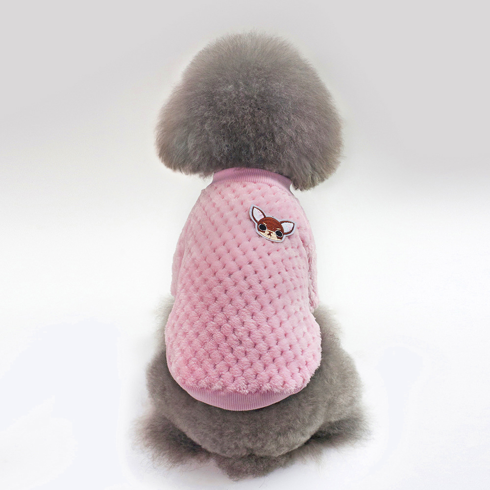 Funny Dog Knitted velvet Hoodies Jumper Chihuahua Blouses Pet Cute Puppy Apparel Dustproof And Clean Clothes Sweater Kitten: Pink / S