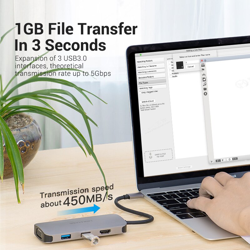 Vention USB HUB C HUB to Multi USB 3.0 HUB HDMI VGA PD Adapter Dock for MacBook Pro USB-C Type C 3.1 Splitter 3 Port USB C HUB
