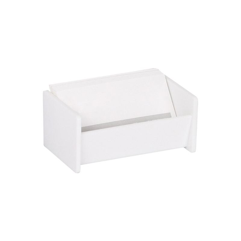 Desktop Business Name Card Box Storage Display Stand Holder Rack Table Organizer: White