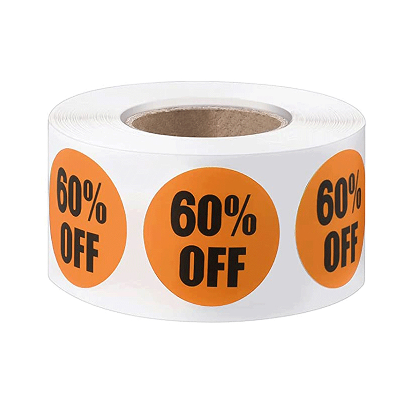 500 stuks/rol product korting label sticker 2,5 cm/1 inch ronde stickers voor kleding/hoed kleine zakelijke benodigdheden 10%/20%/50% korting: green