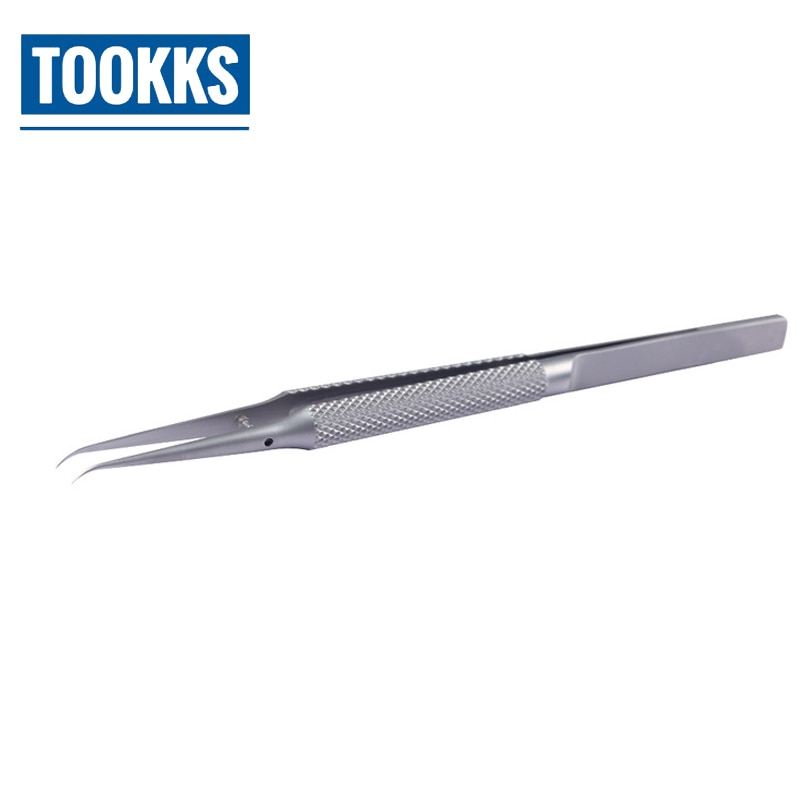 Pinzas profesionales de aleación de titanio, 0,15mm, borde preciso, recolector de huellas dactilares, pinzas de curva recta para reparación de iPhone