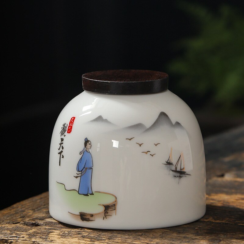 Bidons de thé tendance chinois en céramique, scellé, boîte, emballage de thé, récipient de noix: F