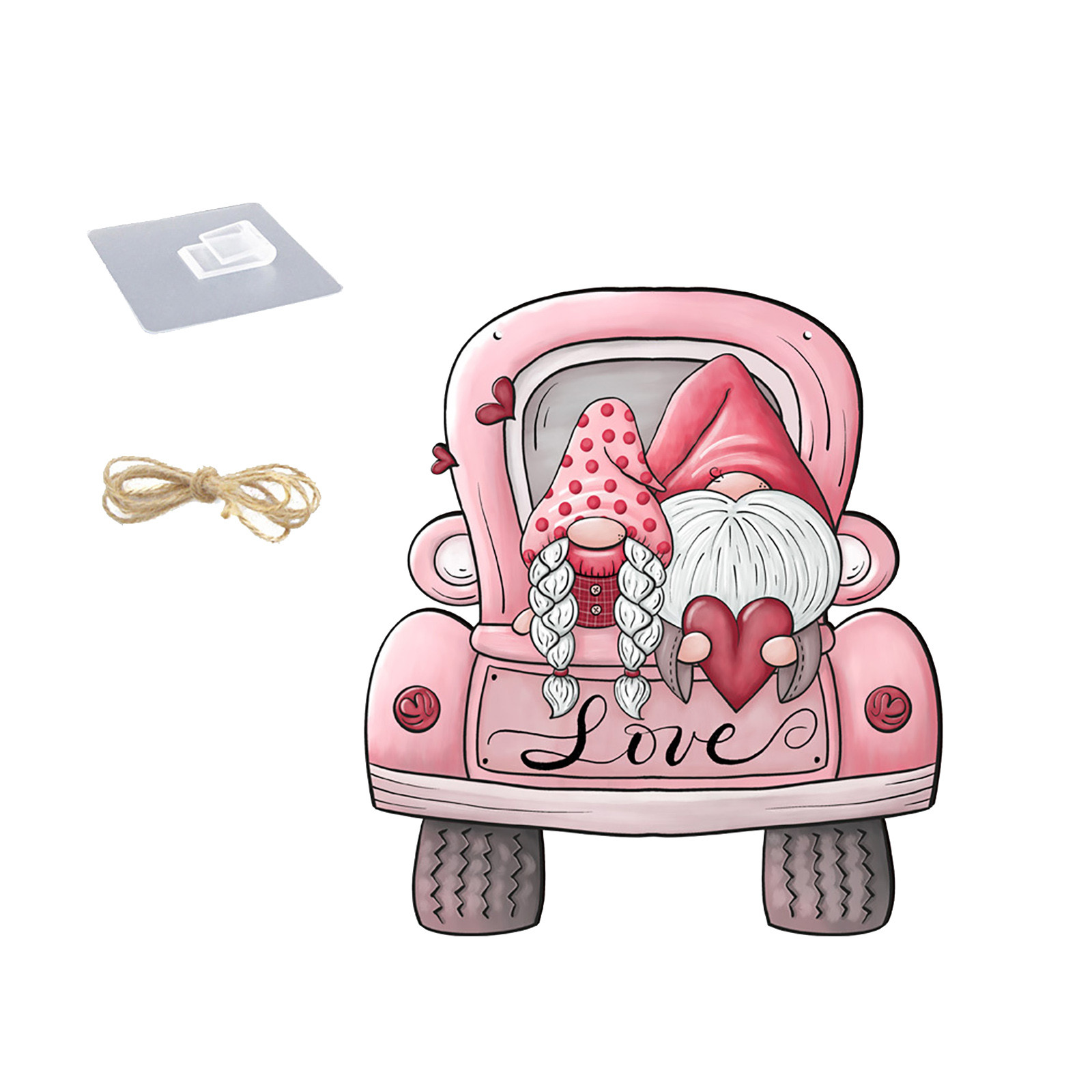 Decorazioni per gnomi di san valentino per porta d'ingresso cartello per porta di san valentino in legno Set di ornamenti per la famiglia di ghirlande per porte di san valentino