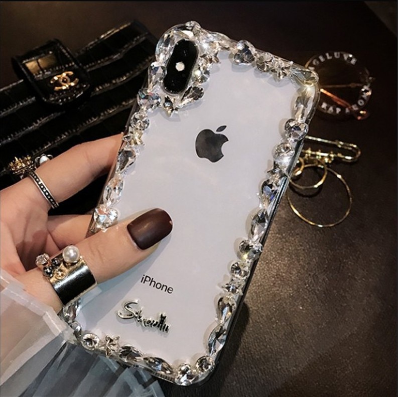 Funda para iPhone 11 XR 7 8 11 Pro Max X XS Max Plus 6 6s funda de lujo de diamantes de imitación para teléfono móvil transparente todo incluido: iPhone 6 Plus