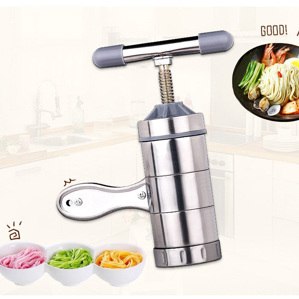 Handleiding Noodle Maker Machine Crank Fruit Cutter Juicer Kookgerei Kookgerei Met 5 Persen Mallen Spaghetti Kookgerei
