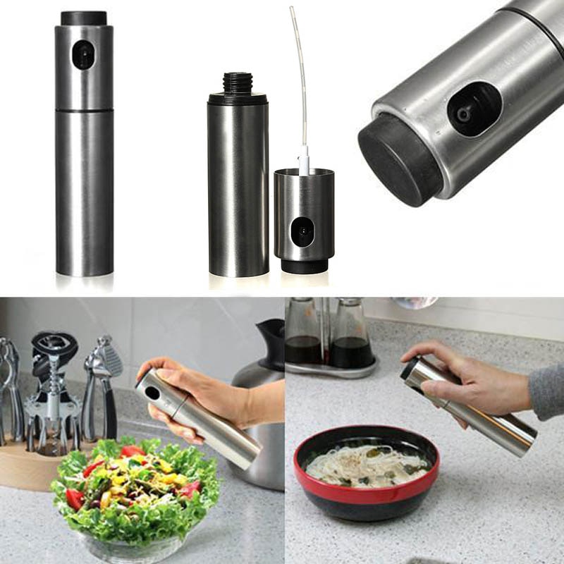 Stainless Steel Olive Mister Oil Spray Pump Fine Bottle Oil Sprayer Pot Cooking Roast Bake Oil Bottle Tools Oil Dispense DEC889