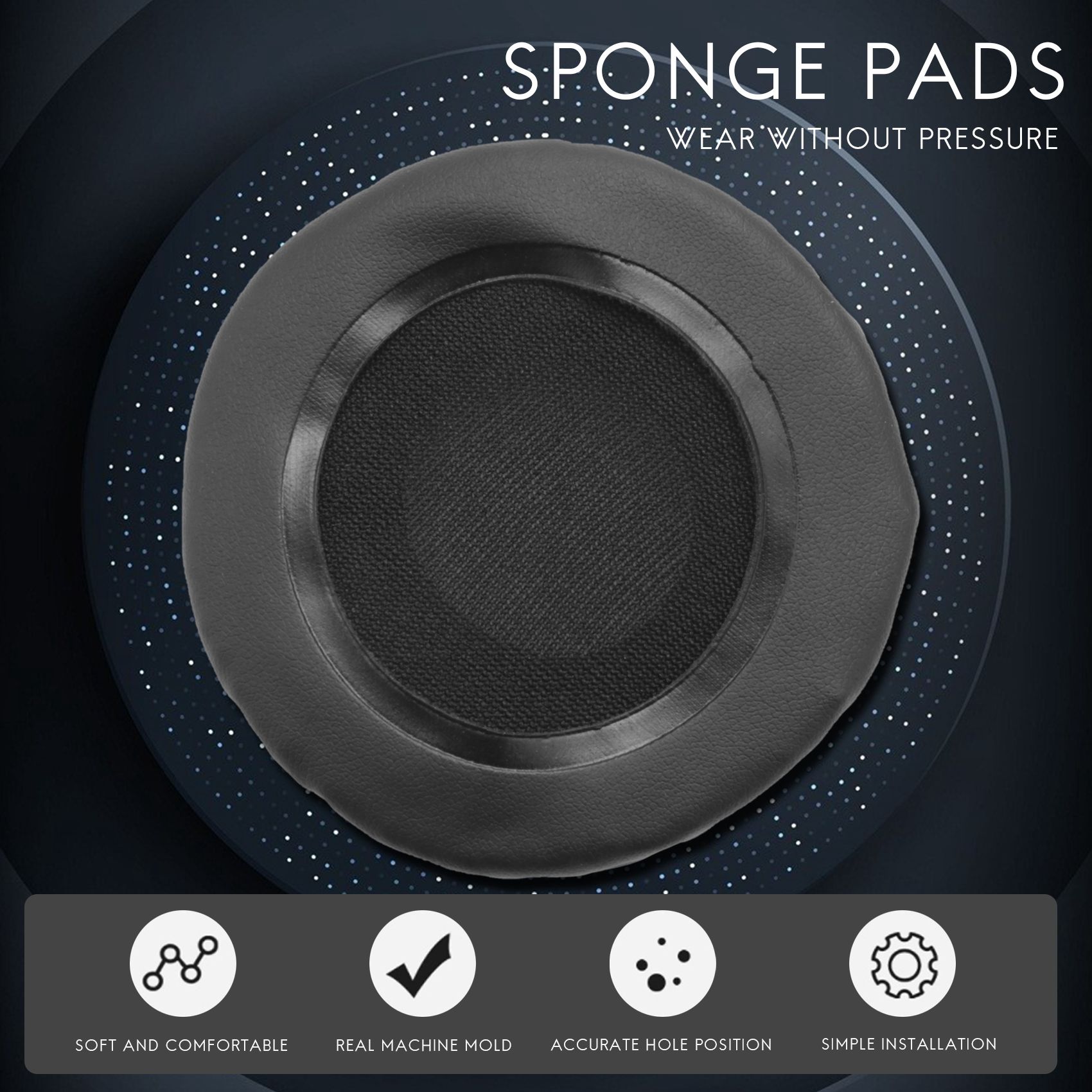 1 Pair 70Mm Ear Pads, Universal Replacement Foam Pads Headphone Cushion Sponge Cushions