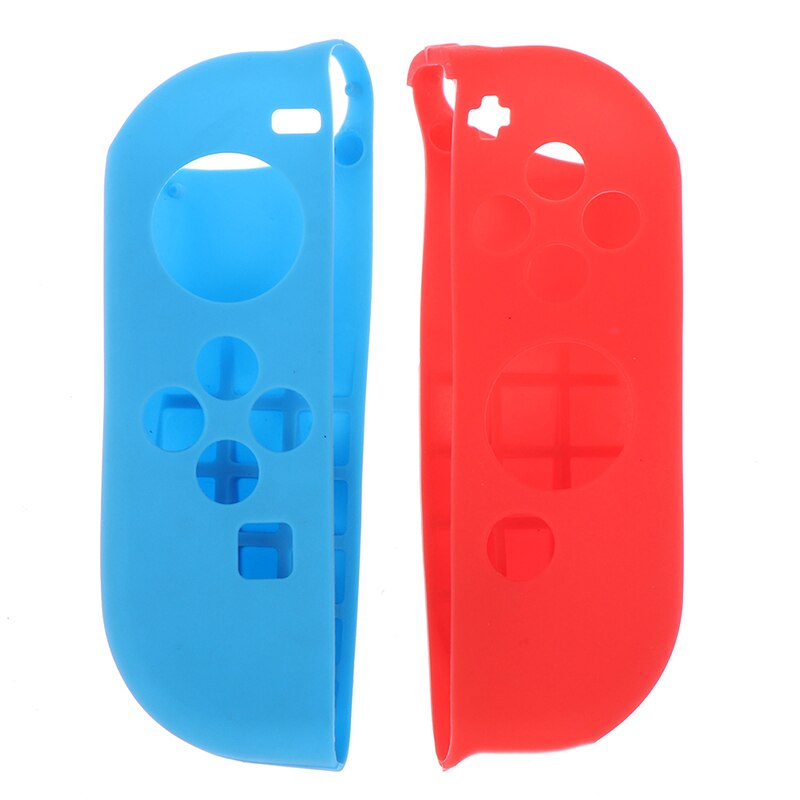 1 par de silicone caso de borracha joycon controlador gel capa aperto para nintendo switch: red and blue