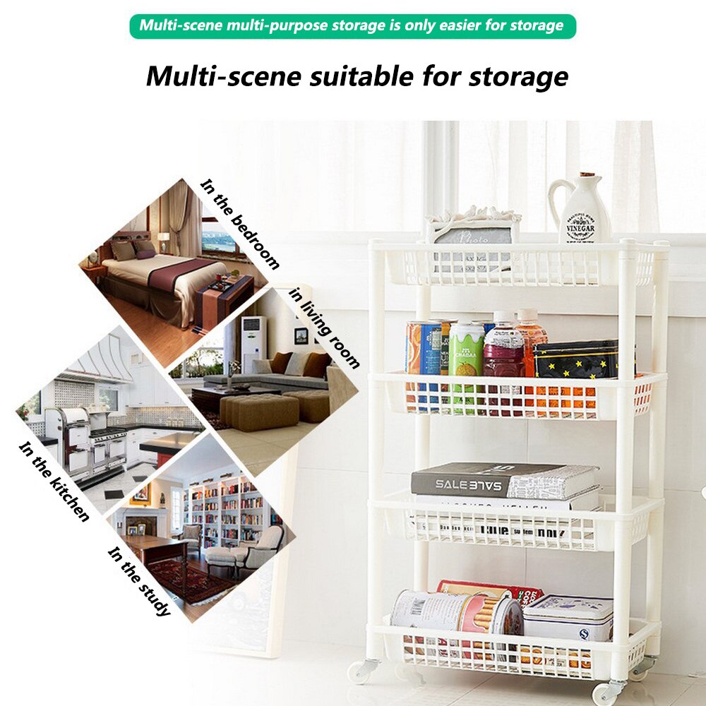 Detachable Plastic Durable Storage Rack Removable Storage Shelf Kitchen Bedroom Bathroom Makeup Living Room Storage Rack