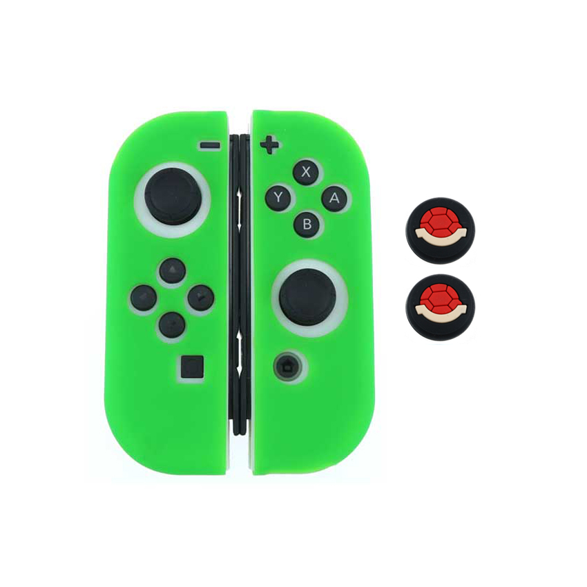 YuXi Per Nintend Interruttore NS Joy-Con Del Silicone di Protezione Della Pelle Della Copertura Della Cassa + Thumbstick Grip Joystick Tappi Per La Gioia con Controller: F