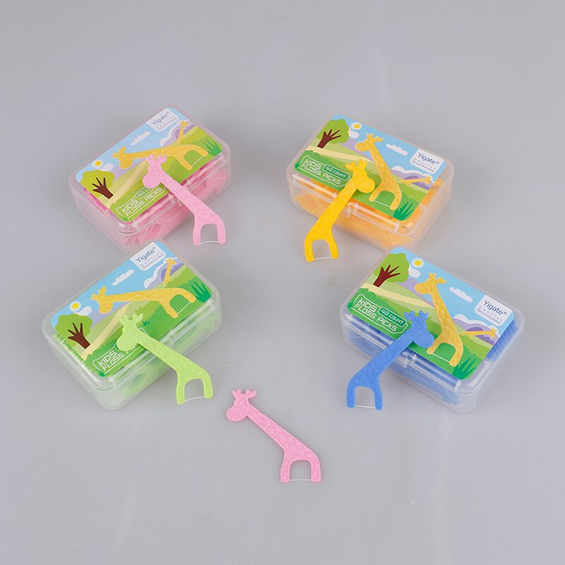 1box Kids Dental Floss Flosser Children Cartoon Picks Teeth Toothpicks Stick Teeth Toothpicks Stick Tooth Clean Oral Care