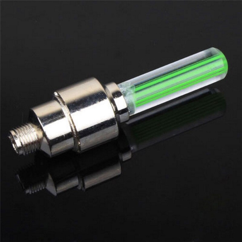 2 Stck Mini LED Fahrrad Lichter Rad Reifen Ventil Kappe Radfahren Fahrrad Sprach Licht Mit Batterie Fahrrad Zubehör: Grün