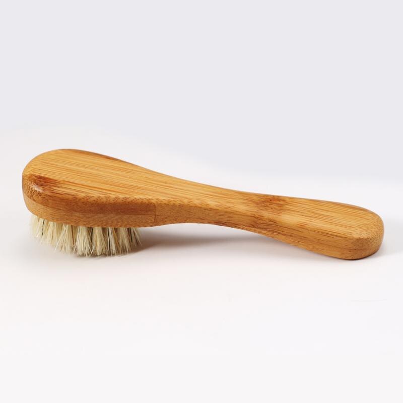 Natural Bristles Dry Face Clean Brush For Facial Exfoliation Dry Brushing Scrubbing Bamboo Handle Wash Cleansing Brushes