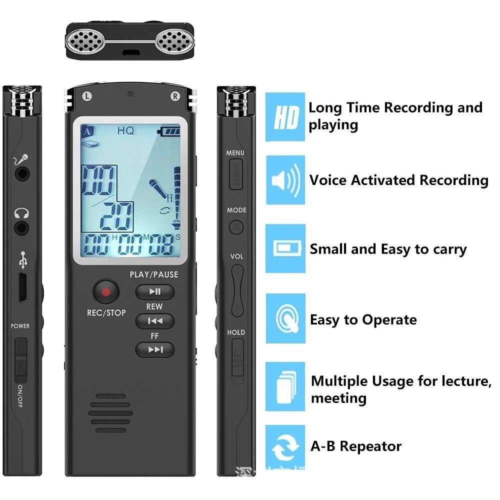 Yiguo-grabadora Digital T60, dispositivo para grabar conferencia, compatible con reproductor MP3 USB