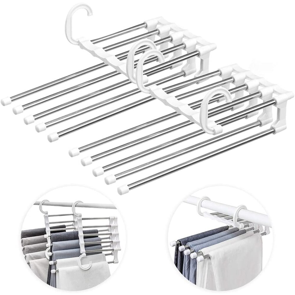 2 Stuks Multifunctionele Kleerhanger Opslag Broek Vouwen Doek Hangers Opslag Rack Multilayer Doek Hanger Closet Organizer
