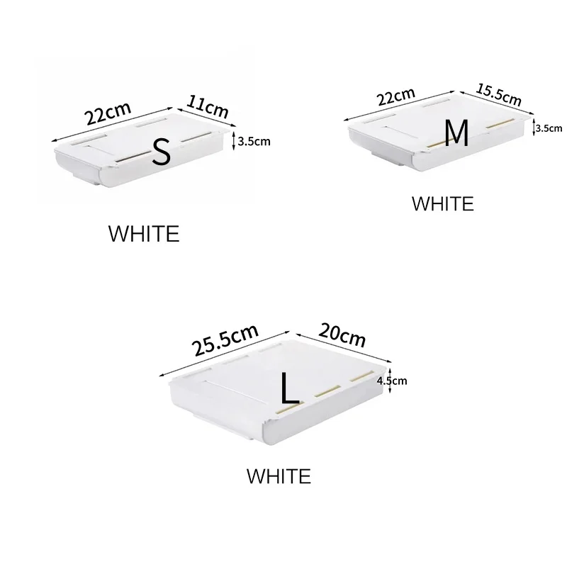 Bureau-organizer lade verborgen zelfklevende plastic opbergdoos voor op het bureau accessoires pennen briefpapier diverse opbergkoffer: Lichtgroen