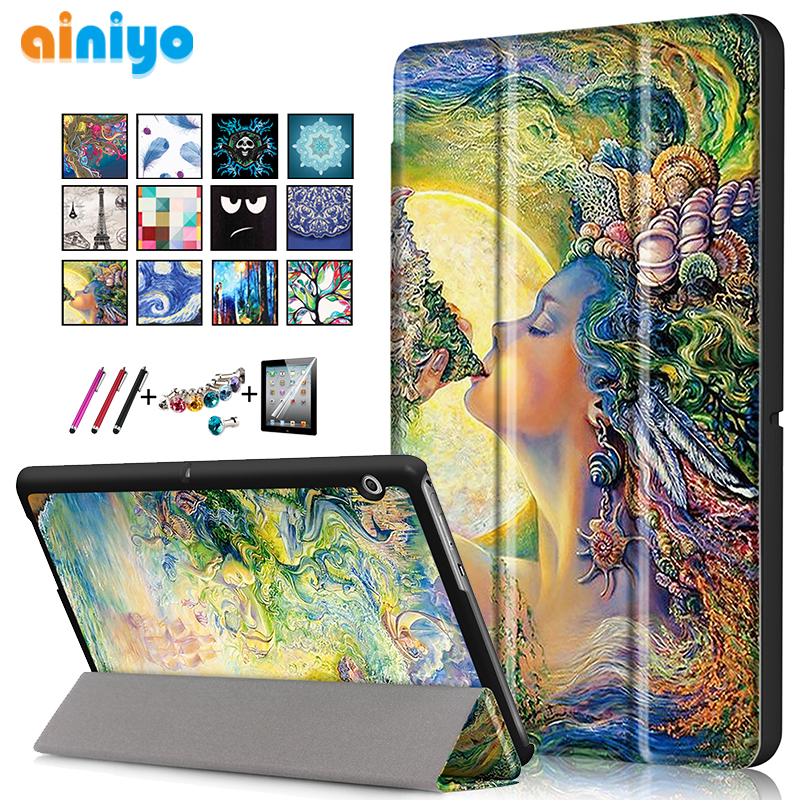 Case For Huawei MediaPad T3 10 AGS-L09 AGS-L03 9.6 inch Cover Tablet for Honor Play Pad 2 9.6 Slim Flip PU Case+Film+Pen