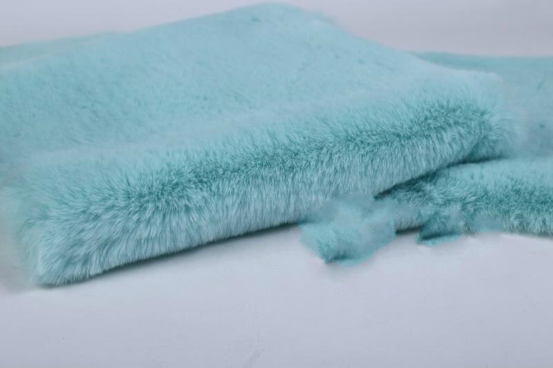 Dikker Imitatie Rex Konijn Haar Bont Pluche Teller Display Achtergrond Doek Kussen Sofa Cover Schoen Tas Materiaal 0.5X1.6M: lake blue