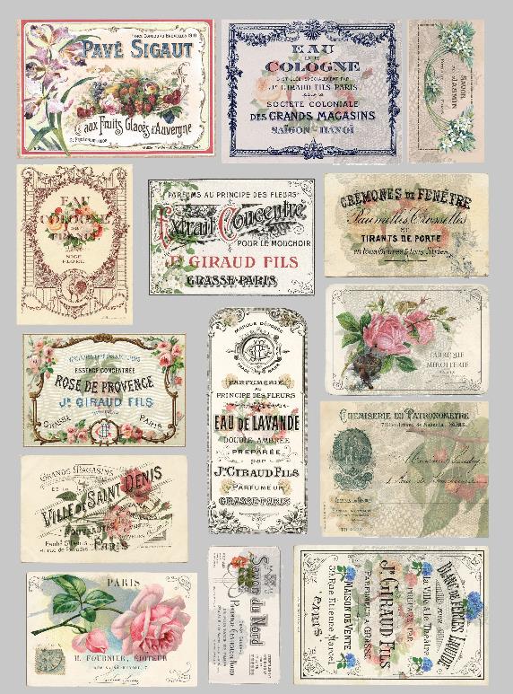 10Pcs Vintage Français Étiquettes Billets Autocollants - DIY Artisanat Scrapbooking Album Junk Journal Planificateur Décoratif