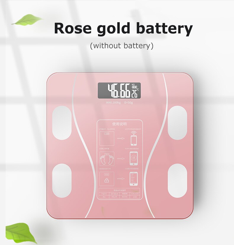 Weight Scale Body Fat Scale Smart Wireless Digital Weight Scale Body Composition Analyzer With Smartphone App Bluetooth: C