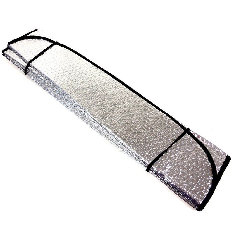 Bil forrude solskærm reflektor anti uv beskyttelsesskærm aluminiumsfolie solskærm dækblok 130*60cm auto biltilbehør