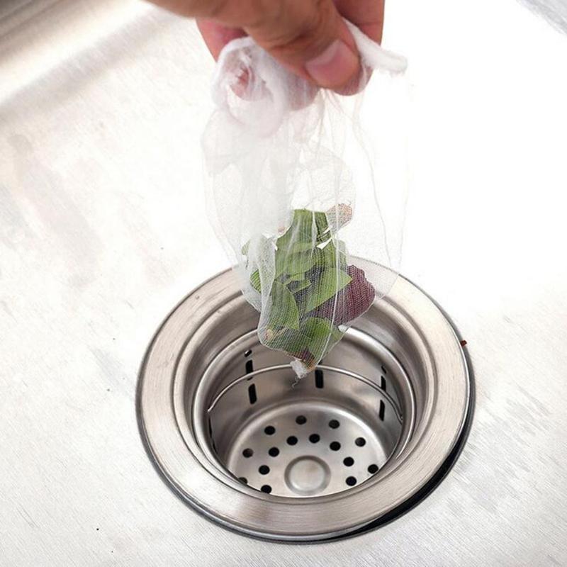 Sink Drain Trash Strainer Mesh Disposable Garbage Bag Kitchen Waste Filter
