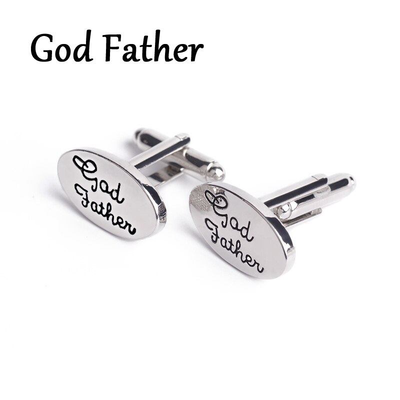 Boutons de manchettes pour hommes, bijoux de mariage ovales, 13 styles, marié/meilleur homme/meilleur ami chemise française, liens pour mariage,: God Father