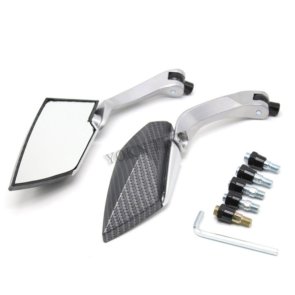 Accesorios de motocicleta espejo retrovisor para SUZUKI gsr 750 gsr 250s gn 125 para KAWASAKI w800 ninja 300 zzr1400 rendimiento deportivo: Carbon Fiber