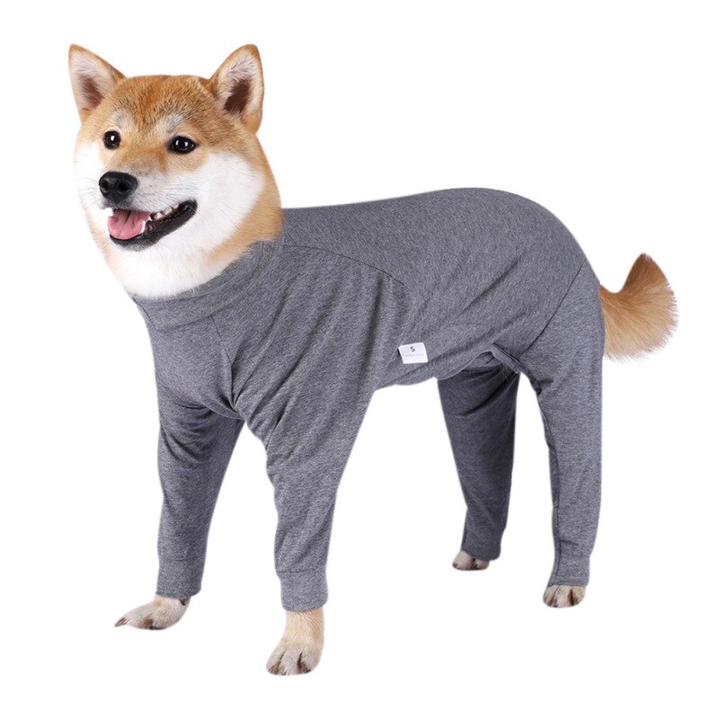 Medium Grote Honden Pyjama Voor Honden Jumpsuit Voor Hond Herstel Pak Anti Likken Wonden Voor Honden Streep Kleding: GRAY / Xxl