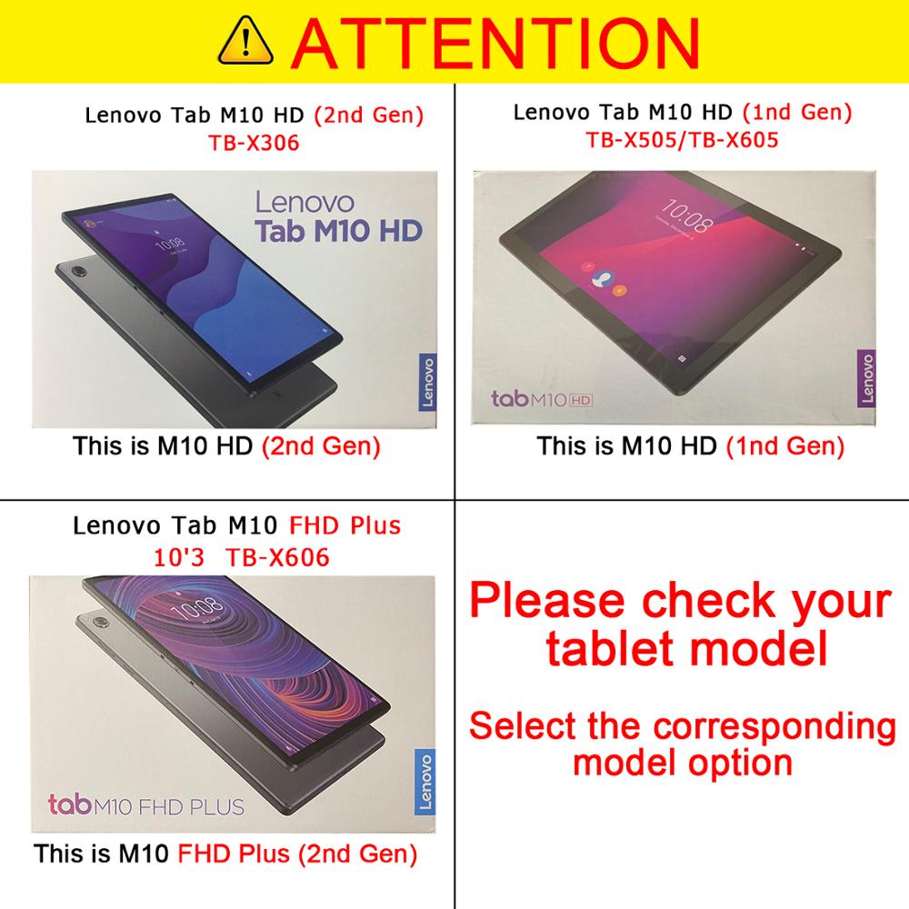 Tablet Case for Lenovo Tab M10 HD 2nd Gen TB-X306X / TB-X505X / TB-X605L - PU Leather, Shockproof