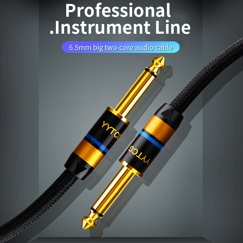 Cable auxiliar para guitarra, conector de Audio de 6,5mm a 6,5mm, 6,5mm, para mezclador de guitarra estéreo, amplificador y altavoz