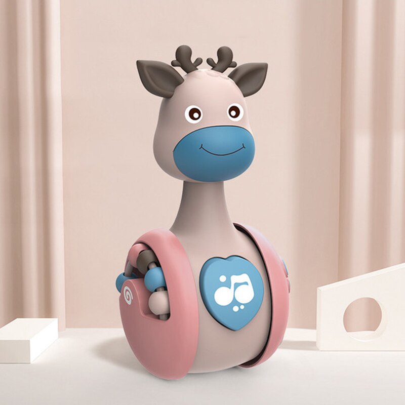 Baby Rammelaars Ring Bel Speelgoed Giraffe Tumbler Pop Zuigelingen Speelgoed Zoete Bel Muziek Roly-Poly Leren Onderwijs Speelgoed Baby 0-12 Maand: coffee-278