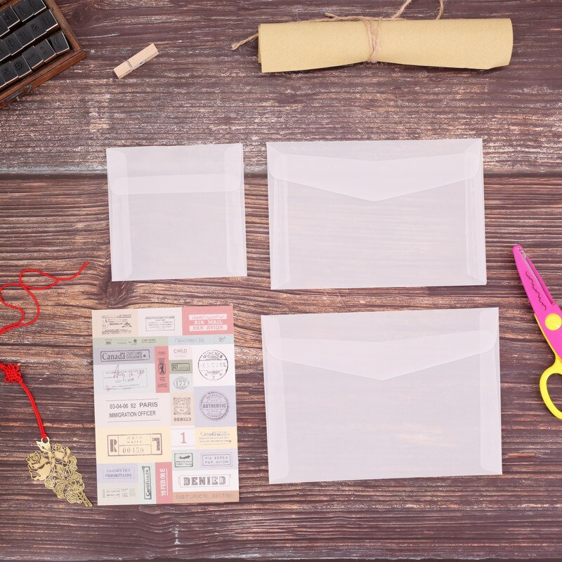 10pcs/lot Custom Transparent Envelope Translucent Paper Envelopes Set Letter Vintage Wedding Invitation Envelopes for Cards