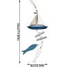 Style Sea Theme Nautical Wall Hanging Decor, Wooden Sailing Boat Model Hanging Ornament with Fish/Anchor: Sailboat Fish