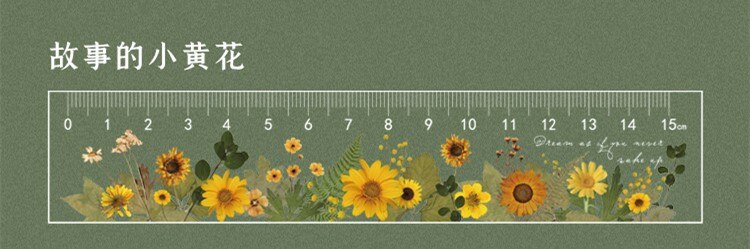 15CM Daisy Rose Cute Ruler Multifunction DIY Drawing Tools Student Flower Rulers Double-duty School Office Supplies Stationery: 03