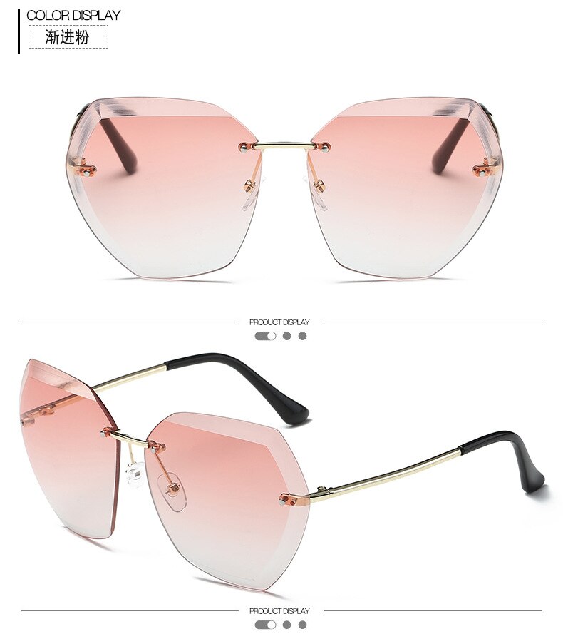 Vintage zonnebril met groot montuur, dames zonnebril zonder montuur, zonnebril met oceaanmotief, straatbrillen, oculos de sol, oculos de sol