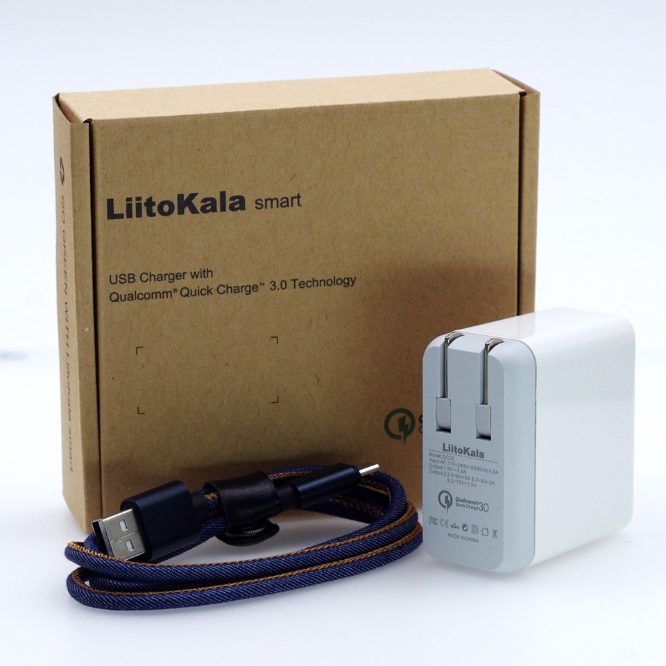 LiitoKala QC3.0 USB quick charger 5 v/2.4A 6 v/3A 9 v/2A 12 v/ 1.5A Totaal vermogen 28 w Voor mobiele telefoon MP3