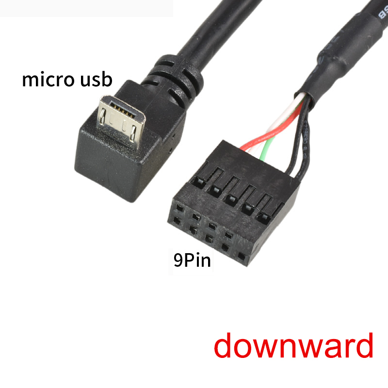 Placa base de ordenador PC 9P a Micro USB a DuPont 2,54mm 5Pin DuPont USB a Micro USB cable de datos papel de aluminio + cable de malla tejida: Plata
