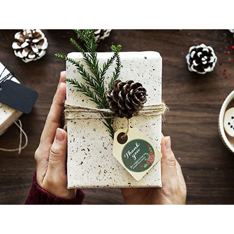 500 stuks bloemenstickers met de tekst 'bedankt voor uw steun aan mijn kleine bedrijf' voor een envelop met een zegel voor een bruiloftsbaketiket