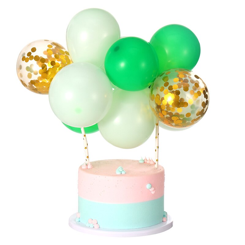 5Inch Balloon Cake Topper Wedding Confetti Metal Balloons Cake Topper balons for Birthday Party Cake Decoration Baby Shower deco: 1set cake topper L