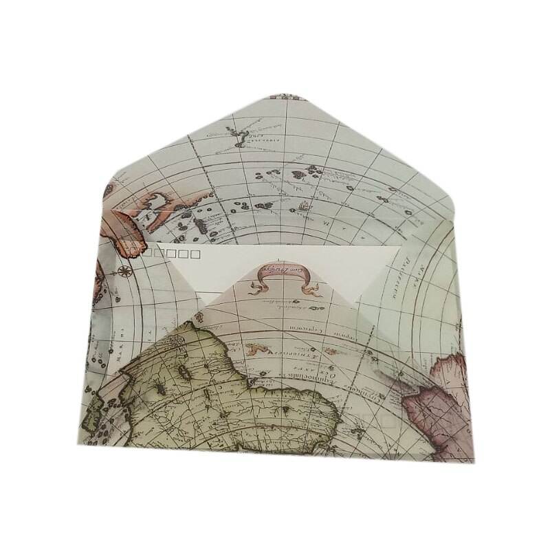 Sobres de papel de ácido sulfurico Vintage, mapa de globo postal, carta de invitación, tarjeta de papel, tarjetas de felicitación, 10 unids/lote