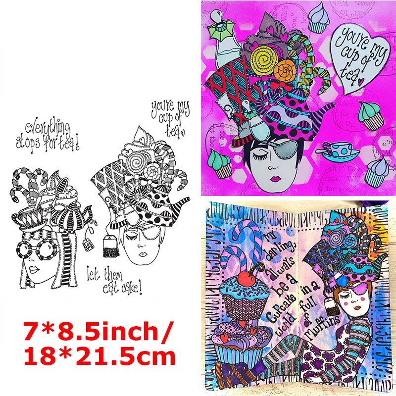 Clear Stamps Delicious Cupcake Candy Teapot Plate Silicone Stamps Flowers Stylist Attractive Headdress Hat 2022 Stamps: 2