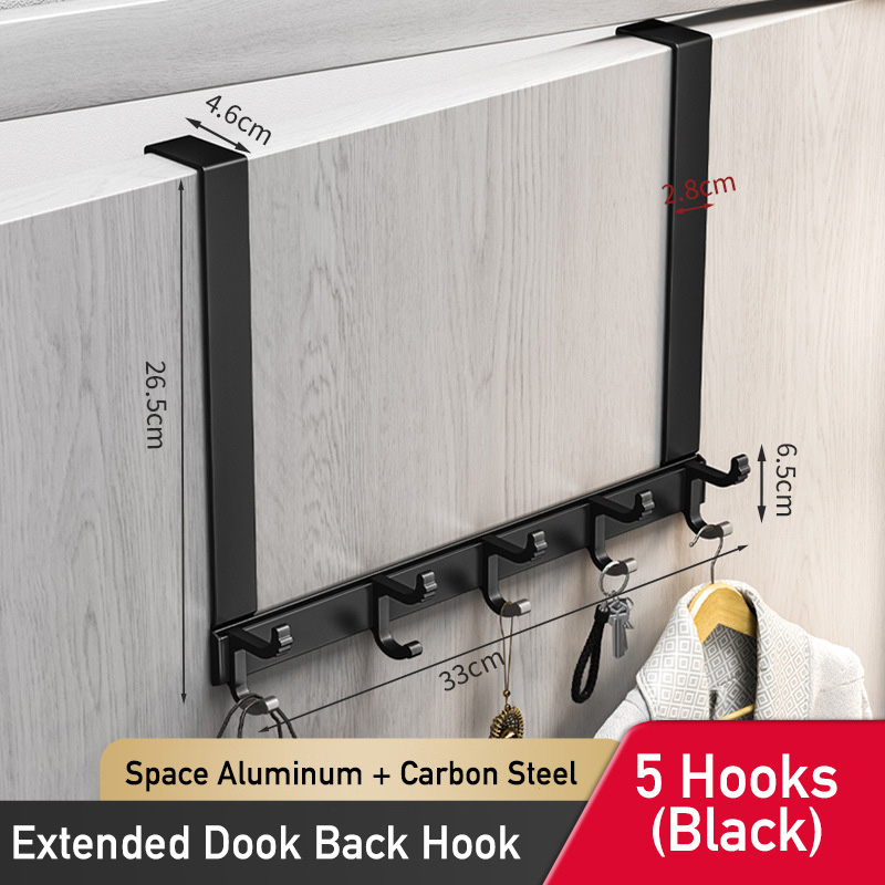 Metal dørbøjle til hjemmet køkken badeværelse bruserum over døren kroge aftagelig tøj frakkeophæng opbevaring organisering: Blomme