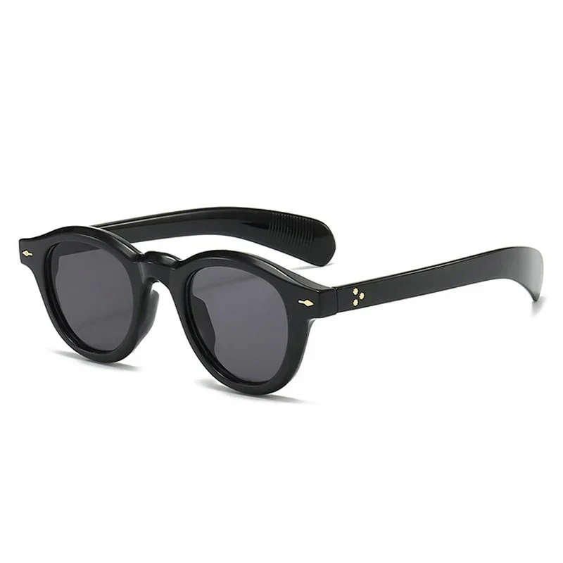 JNPCXI Anti-Blu-Ray Runde Frauen Gläser Rahmen Retro Sonnenbrille Nieten Dekoration Optische Männer Orange Brillen Rahmen: Blau
