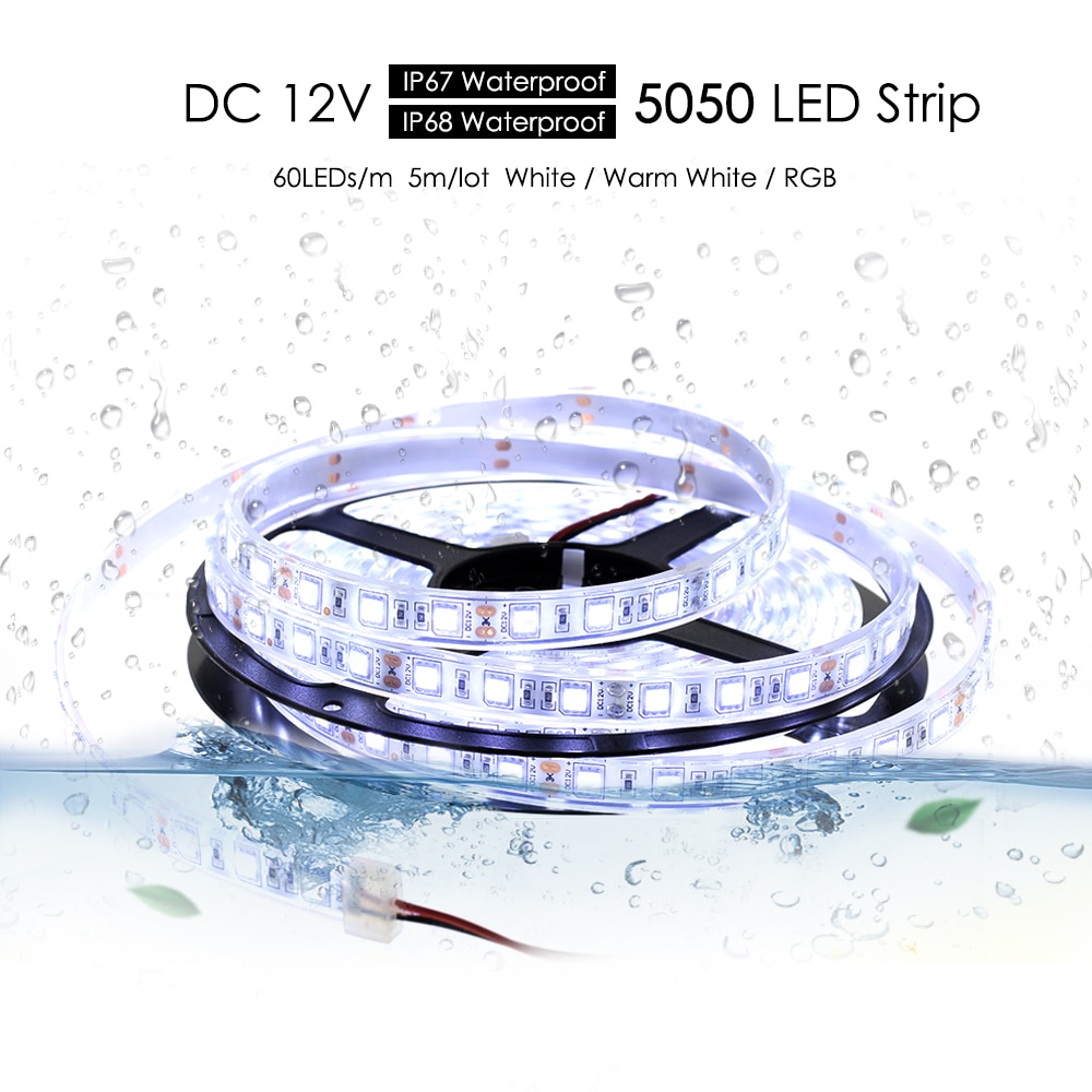 IP67/IP68 Wasserdichte LED Streifen 5050 DC12V 60 LED/M Silizium Rohr Ich bin Freien/Unter Wasser LED Streifen.