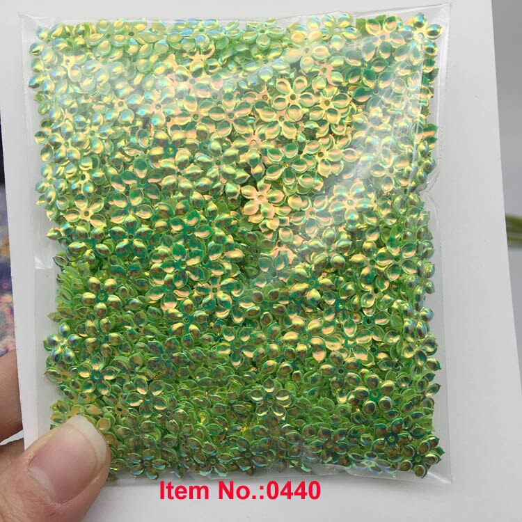 25g 9mm bloem Pailletten gouden Paillette Naaien Kledingstuk Accessoires, Kleding accessoires, DIY Pailletten scrapbooking shakes: 0440 green