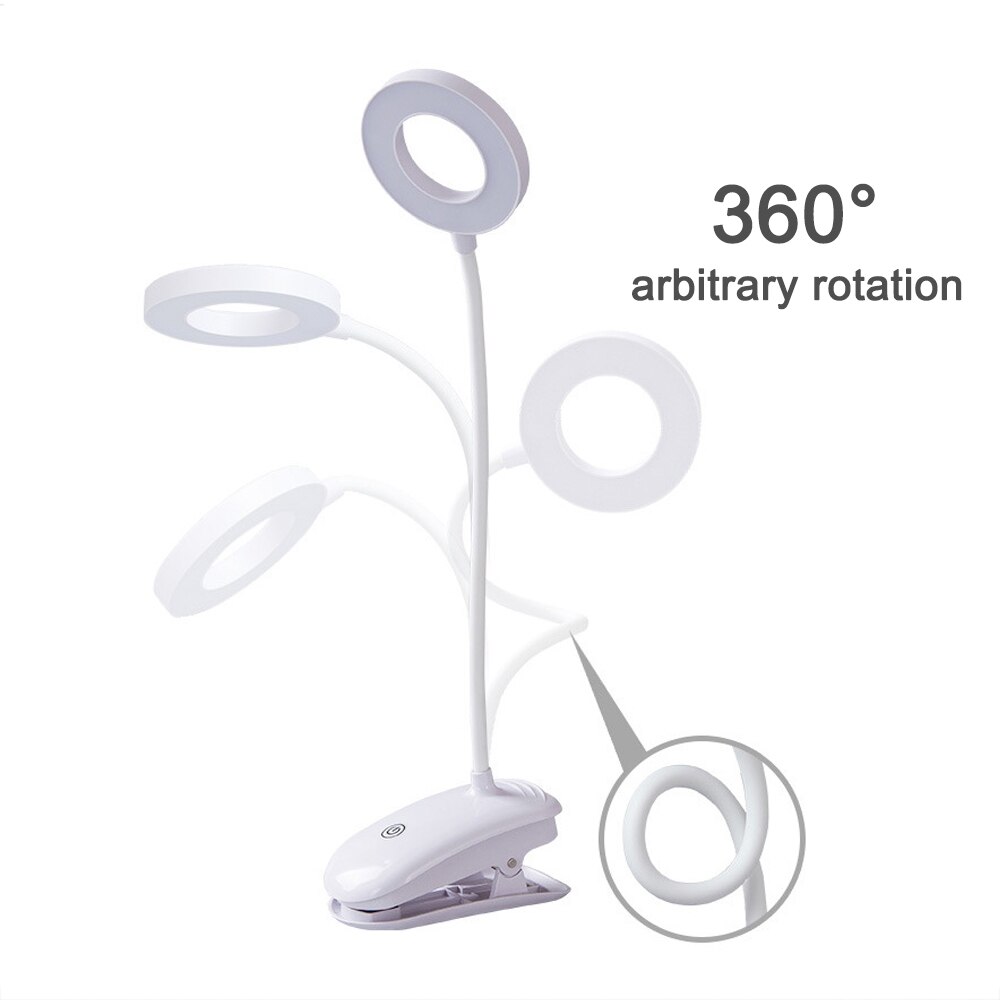 Clip Wireless Table Lamp Study 3 Modes Touch 2500mAh Rechargeable LED Reading Desk Lamp 7000K USB Table Light Flexo Lamps Table